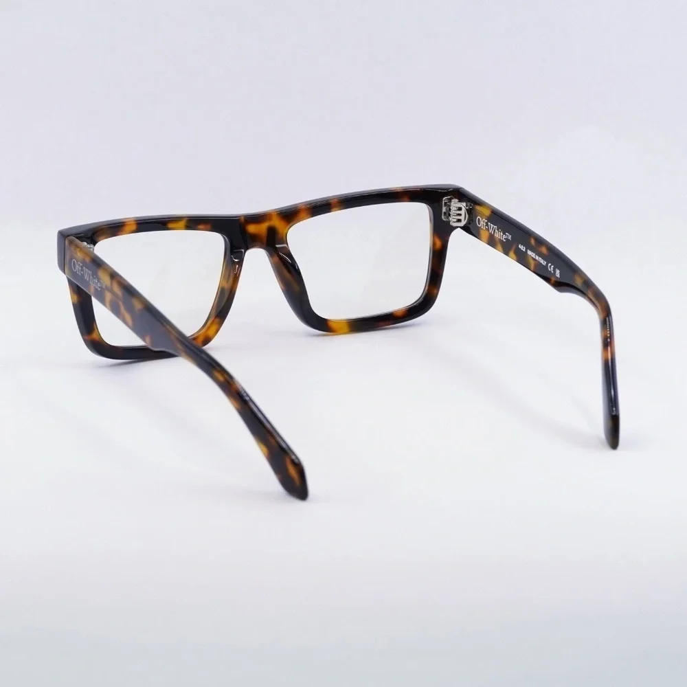 NWT Off-White Style 25 Havana Rectangle 54mm Eyeglasses